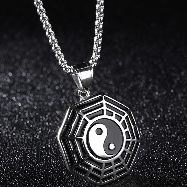 FREE Today: Harmony Strengthen Titanium Steel Bagua Yin Yang Pattern Necklace Pendant