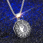 Buddha Stones Titanium Steel Bagua Yin Yang Pattern Balance Necklace Pendant