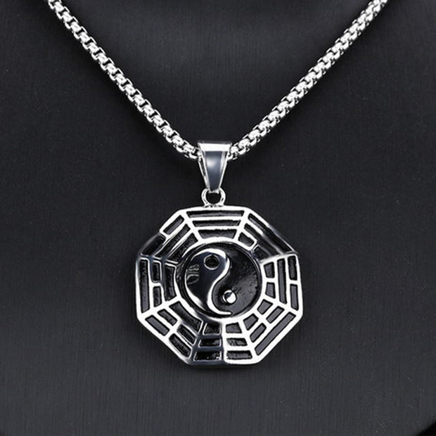 FREE Today: Harmony Strengthen Titanium Steel Bagua Yin Yang Pattern Necklace Pendant