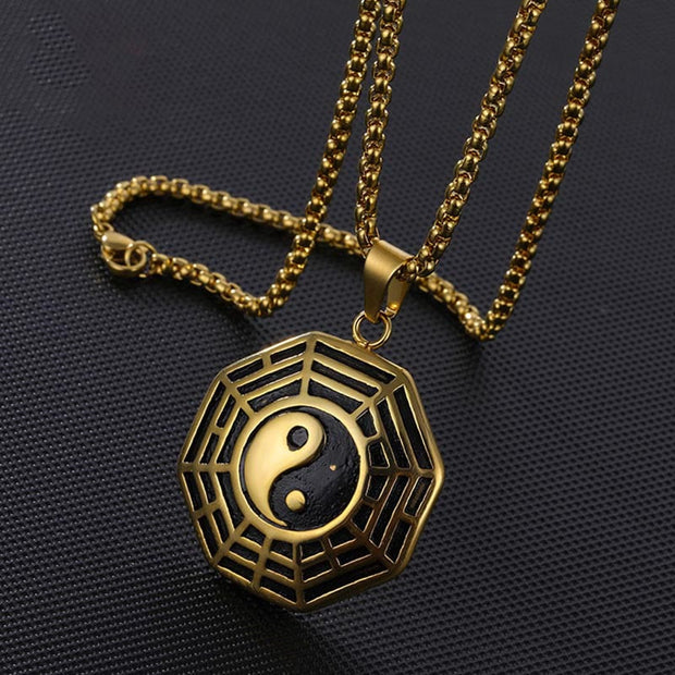 FREE Today: Harmony Strengthen Titanium Steel Bagua Yin Yang Pattern Necklace Pendant