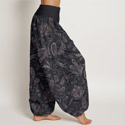 Buddha Stones Casual Flower Petals Design Women's Elastic Waist Harem Pants