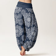 Buddha Stones Casual White Mandala Flower Design Women's Elastic Waist Harem Pants - image 10