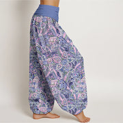 Buddha Stones Casual Cashew Flower Design Women's Elastic Waist Harem Pants