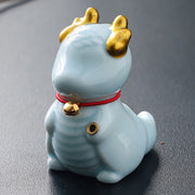 Buddha Stones Dragon Bell Healing Ceramic Incense Burner Desk Decoration Incense Burner & Tea Pet BS 4