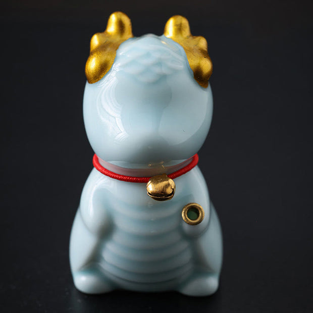 Buddha Stones Dragon Bell Healing Ceramic Incense Burner Desk Decoration Incense Burner & Tea Pet BS 2