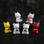 Buddha Stones Cute Deer Holder Healing Ceramic Incense Burner Desk Decoration Incense Burner & Tea Pet BS White Deer 6.1*5.7*8.7cm