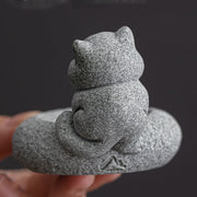 Buddha Stones Cute Lazy Standing Cat Healing Incense Burner Desk Decoration