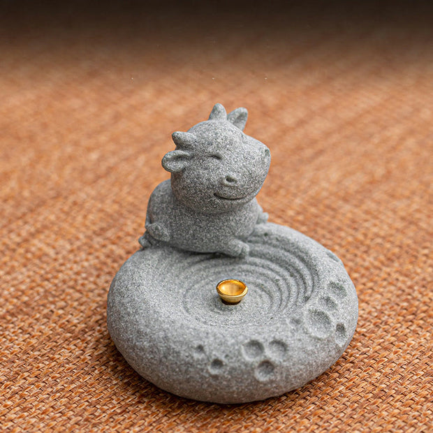 Buddha Stones Chinese Zodiac Healing Incense Burner Desk Decoration