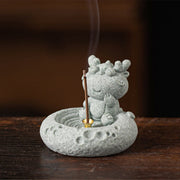 Buddha Stones Chinese Zodiac Healing Incense Burner Desk Decoration Incense Burner BS Dragon 6.5*6.3*5.3cm