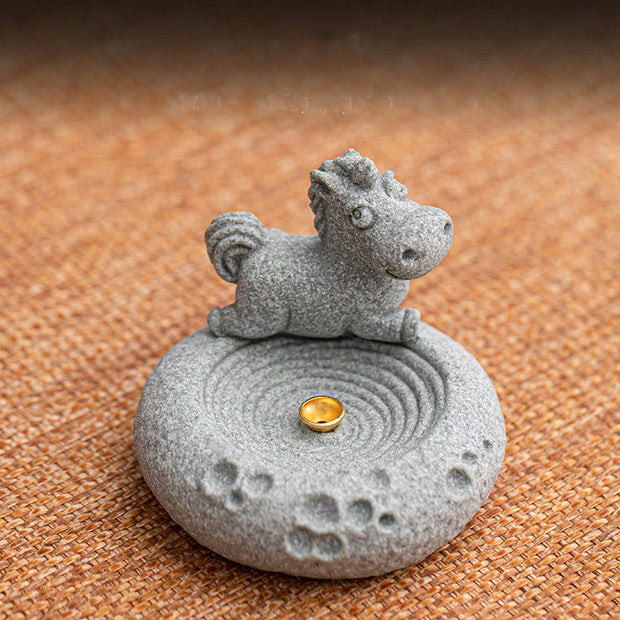 Buddha Stones Chinese Zodiac Healing Incense Burner Desk Decoration