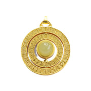 Buddha Stones Hetian Jade Hundred Blessings Fu Character Luck Rotatable Necklace Pendant Necklaces & Pendants BS 10