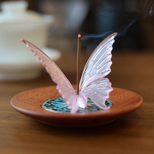 Buddha Stones Butterfly Healing Incense Burner Desk Decoration Incense Burner BS Pink Butterfly 8*4.5*5cm