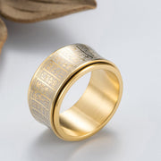 FREE Today: Strengthen Balance Tibetan Script Golden Light Mantra Titanium Steel Rotatable Ring FREE FREE 3