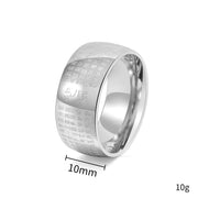 Buddha Stones Tibetan Seal Heart Sutra Titanium Steel Balance Ring