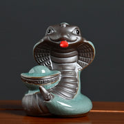 Buddha Stones Year Of The Snake Ingot Fu Character Ceramic Home Decoration Decorations BS 7