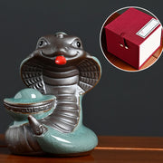 Buddha Stones Year Of The Snake Ingot Fu Character Ceramic Home Decoration