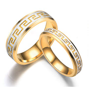 Buddha Stones Tibetan Great Wall Pattern Titanium Steel Balance Ring Ring BS 6mm US12