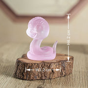 Buddha Stones Small Cute Year Of The Snake Liuli Art Piece Home Decoration Decorations BS 7