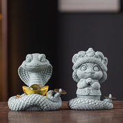 Buddha Stones Year Of The Snake Ingot Copper Coins Home Decoration Decorations BS 2Pcs(Transparent Ingot Snake+Greeting Snake)