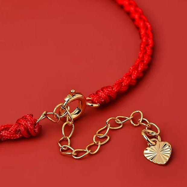 Buddha Stones Red String 925 Sterling Silver Five Ways God Of Wealth Connection Bracelet