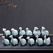 Buddha Stones Chinese Zodiac Ceramic Tea Pet Home Decoration