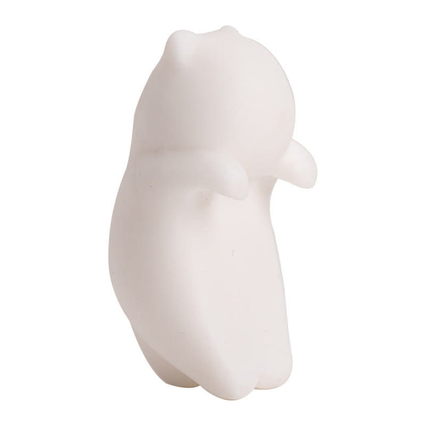 Buddha Stones Mini Hanging White Cat Tea Pet Ceramic Home Desk Figurine Decoration Decorations BS 13