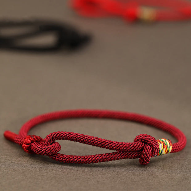 Buddha Stones Red String 925 Sterling Silver 999 Sterling Silver Coin Luck Bracelet Bracelet BS Dark Red String Colorful String