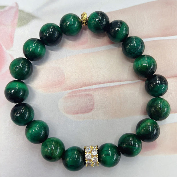 Buddha Stones Green Tiger Eye Positive Bracelet