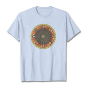 Buddha Stones Circular Om Mani Padme Hum Eight Auspicious Symbols Cotton Tee T-shirt