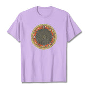 Buddha Stones Circular Om Mani Padme Hum Eight Auspicious Symbols Cotton Tee T-shirt