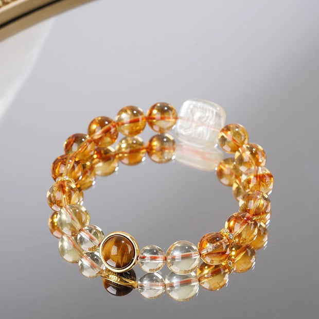 Buddha Stones Topaz Zashi Lhamo Kindness Bracelet Bracelet BS Topaz(Wrist Circumference: 14-16cm)