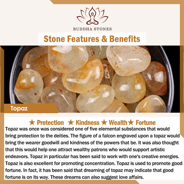 Buddha Stones Topaz Red Agate Bead Fortune Bracelet