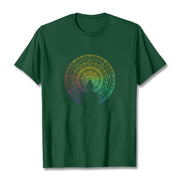 Buddha Stones Colorful Gradient Mandala Buddha Cotton Tee T-shirt