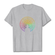 Buddha Stones Colorful Gradient Mandala Buddha Cotton Tee T-shirt T-Shirts BS LightGrey 2XL