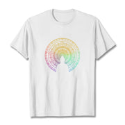 Buddha Stones Colorful Gradient Mandala Buddha Cotton Tee T-shirt T-Shirts BS White 2XL