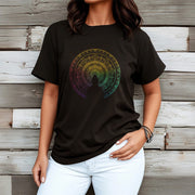 Buddha Stones Colorful Gradient Mandala Buddha Cotton Tee T-shirt T-Shirts BS 3