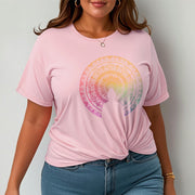 Buddha Stones Colorful Gradient Mandala Buddha Cotton Tee T-shirt T-Shirts BS 18