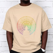 Buddha Stones Colorful Gradient Mandala Buddha Cotton Tee T-shirt T-Shirts BS 11