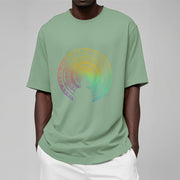 Buddha Stones Colorful Gradient Mandala Buddha Cotton Tee T-shirt