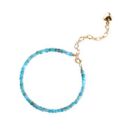 Buddha Stone 2.5mm Apatite Ultra-thin Beads 14k Gold Plated Copper Heart Motivation Bracelet Bracelet BS 11