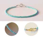 Buddha Stones 2mm Turquoise Ultra-thin Beads 14k Gold Plated Copper Wisdom Bracelet Bracelet BS 13