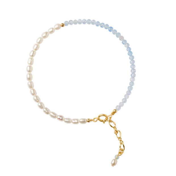 Buddha Stones 2mm Turquoise Pearl Ultra-thin Beads 14k Gold Plated Copper Wisdom Bracelet