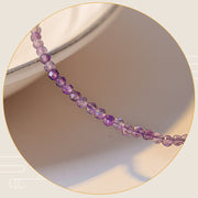 Buddha Stones 2.5mm Natural Amethyst Ultra-thin Beads 14k Gold Plated Copper Inner Peace Bracelet