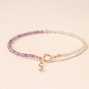 Buddha Stones 2.5mm Natural Amethyst Ultra-thin Beads 14k Gold Plated Copper Inner Peace Bracelet Bracelet BS 4