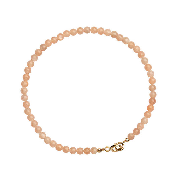 Buddha Stones 3mm Sun Stone Ultra-thin Beads 14k Gold Plated Copper Wealth Bracelet Bracelet BS 12