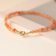 Buddha Stones 3mm Sun Stone Ultra-thin Beads 14k Gold Plated Copper Wealth Bracelet Bracelet BS 2