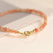 Buddha Stones 3mm Sun Stone Ultra-thin Beads 14k Gold Plated Copper Wealth Bracelet Bracelet BS 3