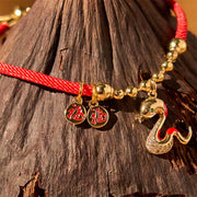 FREE Today: Luck and Fortune Red String Fu Character Copper Snake Year Of The Snake Braided Bracelet