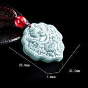 FREE Today: Luck New Beginning Lotus Pattern Carved Jade Necklace Rope Pendant