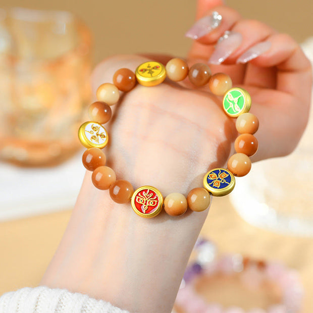 Buddha Stones Bodhi Seed Five Directions Gods of Wealth Wisdom Bracelet Bracelet BS 4